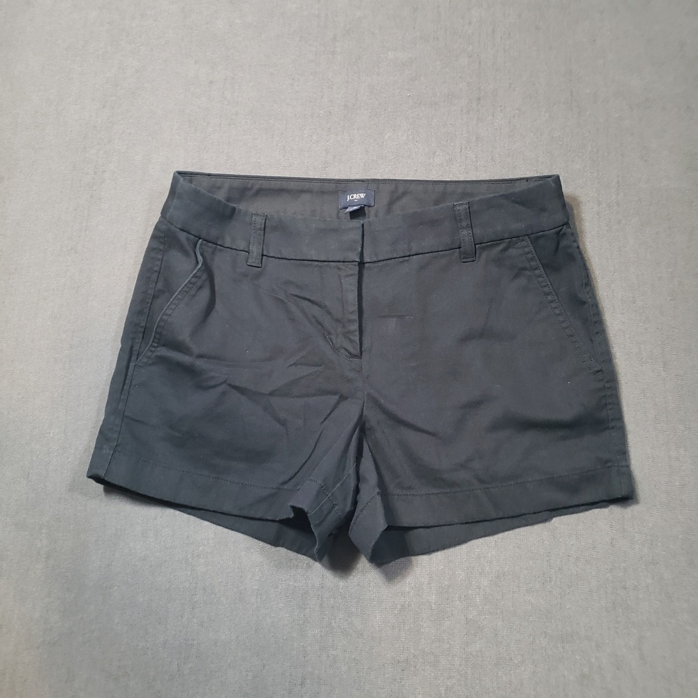 J.Crew Chino Shorts Womens 2 Black H5616 100% Cotton Flat Front Casual